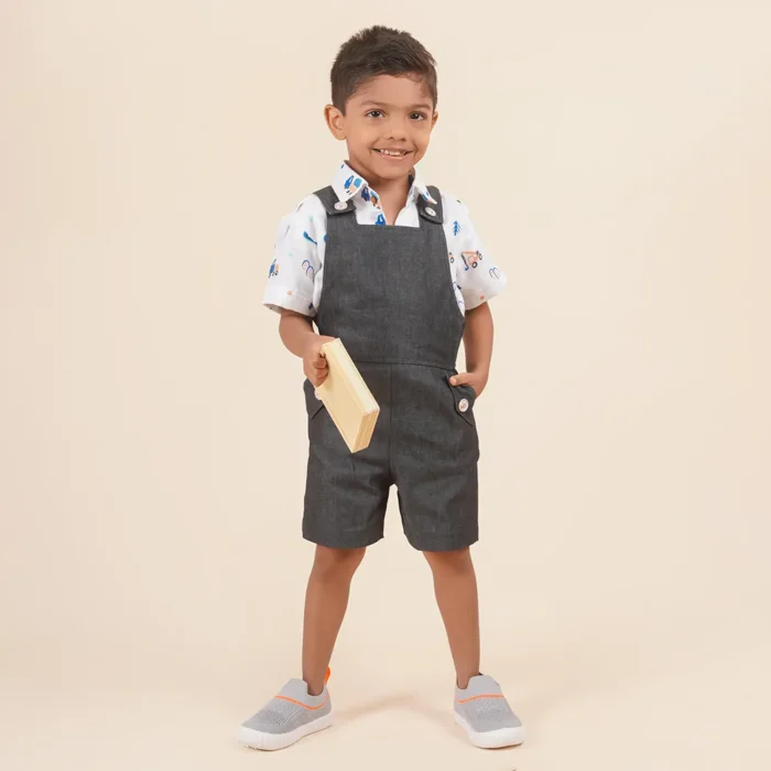 Denim dungaree set for boys