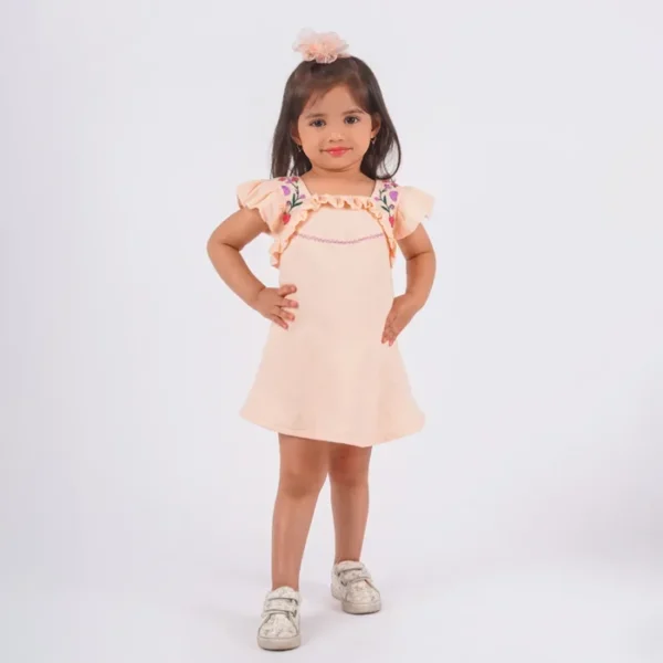 The Fairy Tale Twirl Dress | Peach Circular Dress for Baby Girls | Lightweight Muslin Cotton |  0-4 Years