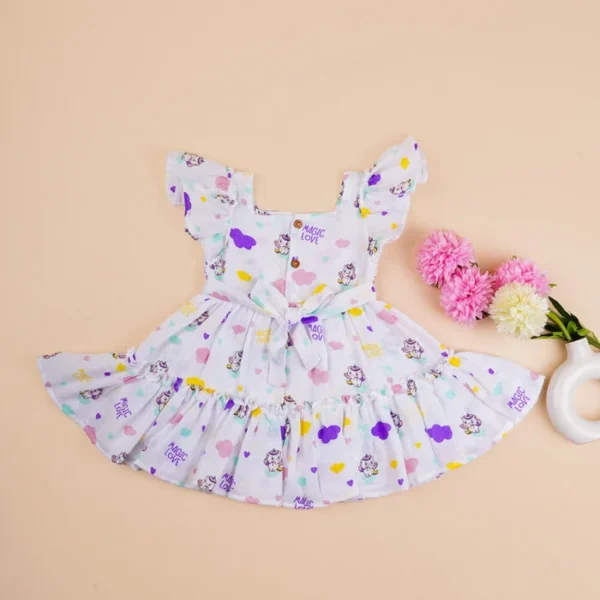 Cute Ruffled Cotton Frock For A Baby Girl | Perfect Party Wear - Image 2