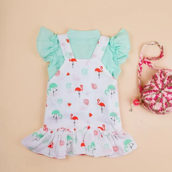 Charming Whimsical Bunny Print Dungaree Set for Girls | Perfect Summer Wear - Image 6