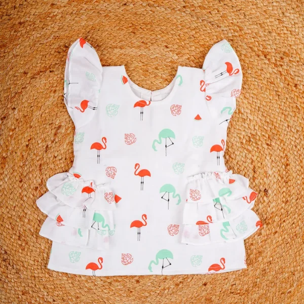 Frill short dress for baby girls