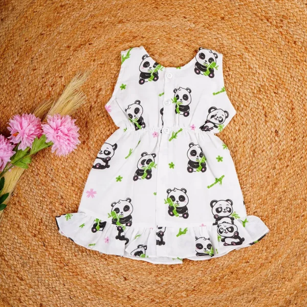 Panda Muslin Jhabla Set – Soft & Adorable Outfit for Baby Girls!