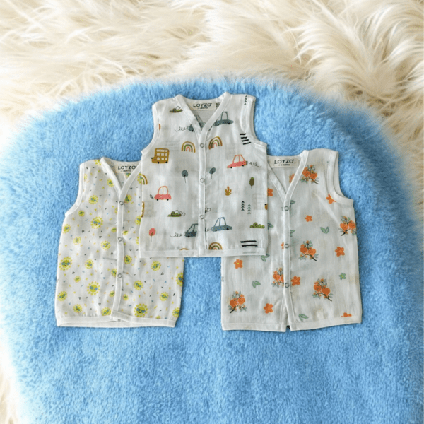 Pack of 3 Muslin Cotton Baby Jhablas – Soft & Breathable