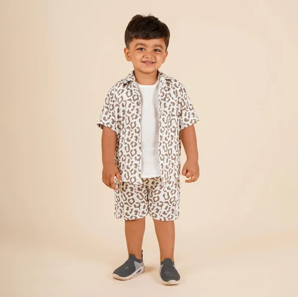 Adorable 3-Piece Muslin Shirt Set for Kids | Breathable Casual Wear Baby Boy || 6M-4Y